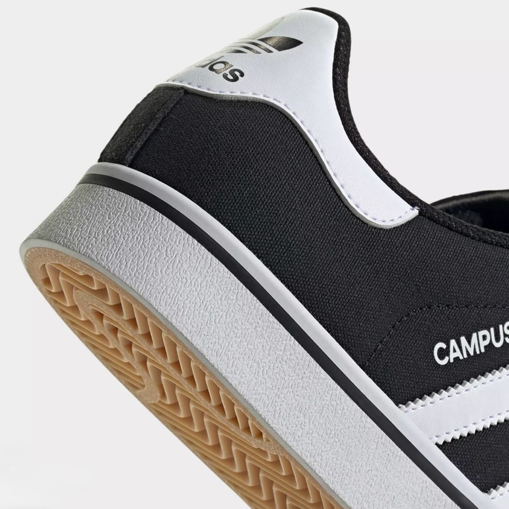 adidas Originals Campus Vulcanized Casual Shoes in Black/White/Gum NIB - Picture 6 of 9